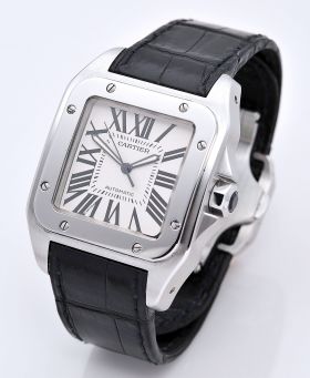 2012 Cartier, 38mm "Santos 100" Ref.W20073X8 Large Gents automatic in Steel. B&P