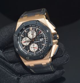 2012 Audemars Piguet 44mm "Royal Oak Offshore Chronograph Novelty" auto/date Ref.26400RO.OO.A002CA.01 in Ceramic & 18KPG. F/Set