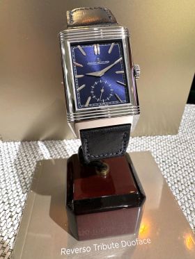 2019 Jaeger-LeCoultre, 28x47mm Reverso Tribute Duoface Small seconds Q3988482 1000hrs tested manual winding in Steel. Full set