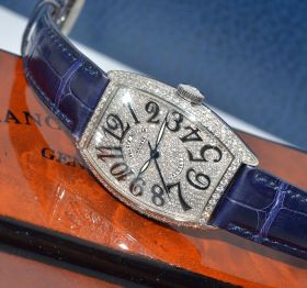 2017 Frank Muller, 32x45mm "Cintree Curvex Sunset" automatic Ref.5850SC D CD Diamonds Pave dial in 18KWG with Diamonds