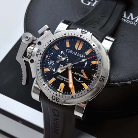 Graham, 47mm Lefthander "Chronofighter Oversize Diver 1000FT" Chronograph automatic Ref.20VDIVAS in Steel