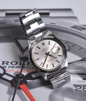 C.1983 vintage Rolex 34mm Ref.15000 Oyster Perpetual "Date" Chronometer automatic in Steel with bracelet