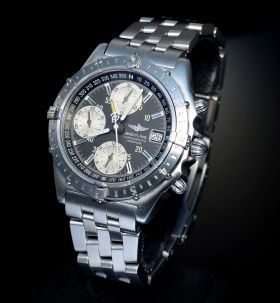 2006 Breitling, 40mm "Chronomat Chronometre Longitude" A20348 automatic date Chronograph GMT Grey dial Steel. B&P