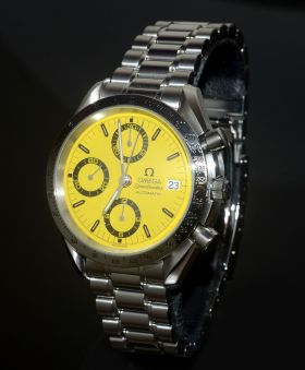 1990s Omega, 39mm Ref.3511.12.00 "Speedmaster Date" Yellow dial automatic date Chronograph in Steel