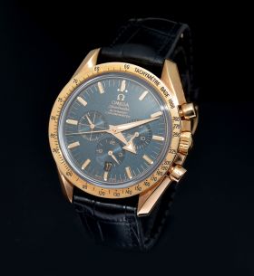 2012 Omega 42mm "Speedmaster Broad Arrow" Chronograph Ref.36538033 auto date Chronometer in 18K Red gold. B/P