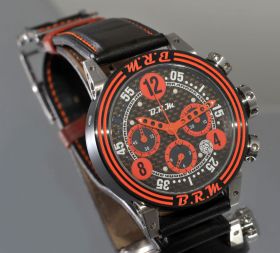 BRM, 44mm "SP-44 BN-CAO" auto/date Chronograph in black PVD steel