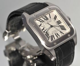 Cartier, "Santos 100 Anniversary edition" gents automatic in Steel