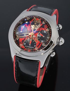 Corum, Bubble "Lucifer" auto/date Chronograph L. Edition of 666pcs in steel