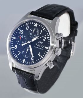 IWC, 42mm "Pilot's Chronograph" Ref. 3717 auto, day-date, antimagnetic in steel