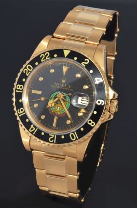 Rolex Oyster Perpetual "GMT Master Arabian Military" Ref.16758 Chronometer in 18KYG