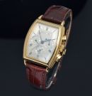 Breguet, 32x48mm "Heritage" Curved Tonneau Chronograph Ref.5460BA/12/996 automatic date in 18KYG. B&P