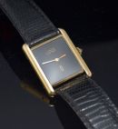 C.1980s Cartier mid-size "Tank Must de Cartier Vermeil" mechanical manual winding watch in 925 Silver case & Yellow Gold plated