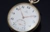 C.1943 Omega 48mm Open face Pocket watch with white enamel dial in Nickel alloy case