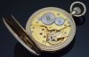 C.1943 Omega 48mm Open face Pocket watch with white enamel dial in Nickel alloy case