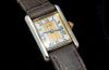 C.1980s Cartier Lady's "Tank Must de Cartier Vermeil" Trinity dial quartz watch in 925 Silver case & Yellow Gold plated