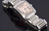 Cartier, "Ladys Tank Francaise" with pearl dial in Steel