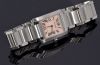 Cartier, "Ladys Tank Francaise" with pearl dial in Steel