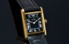 C.1980s Cartier Lady's "Tank Must de Cartier Vermeil" mechanical manual winding watch in 925 Silver case & Yellow Gold plated